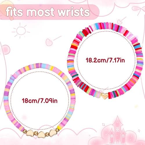 ViEinkaufen 19 Pcs Friendship Bracelets, Colorful Girls Bracelets Adjustable Bohemian Clay Beads Bracelets Inspirational Bracelets Jewellery Gifts for Girls Women Men Best Friends Party Accessories thumbnail 2