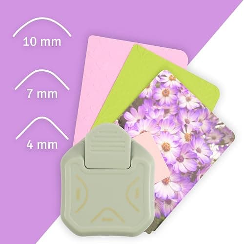Vaessen Creative Perforatrice d'Angle 3 en 1-4, 7 et 10 mm - Vert Menthe | Arrondisseur de coins, Perforateur, Scrapbooking matériel, Papier, Bullet journaling, Cartes thumbnail 3
