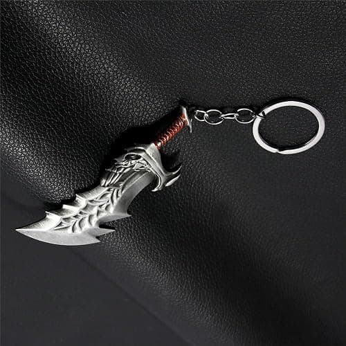 GOW Blades of Chaos Keychain Set - Leviathan Axe & Thor Mjolnir Hammer Chain - Cosplay Gifts for Men Women and Game Fans (THE BLADES OF CHAOS Set) thumbnail 7