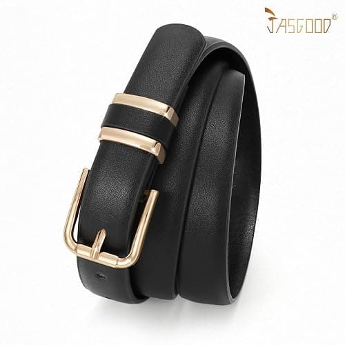JASGOOD 3 Pack Women's Leather Belts for Jeans Dress Pants Trendy Belts with Gold Buckle thumbnail 9