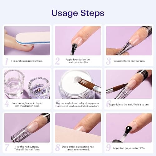 VANSISOS Monomer Acrylic Nail Liquid: 4fl.oz Professional EMA Acrylic Liquid Monomer with Nail Brush for Beginners at Home DIY Nail Salon Use Non-Yellowing MMA-Free thumbnail 7