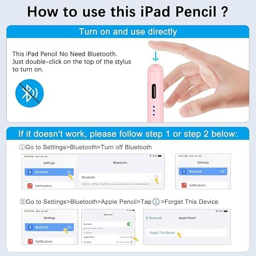 Stylus Pen for Apple iPad (2026-2018),Tilt Palm Rejection Fast Charge Stylus Pencil,Apple i Pad Pencil Pro for iPad A16 11/10/9/8/7/6th,Pro 13/12.9/11(M5/4),Air 13/11(M4/3/2),Mini 5/6/7th,Magnetically thumbnail 3