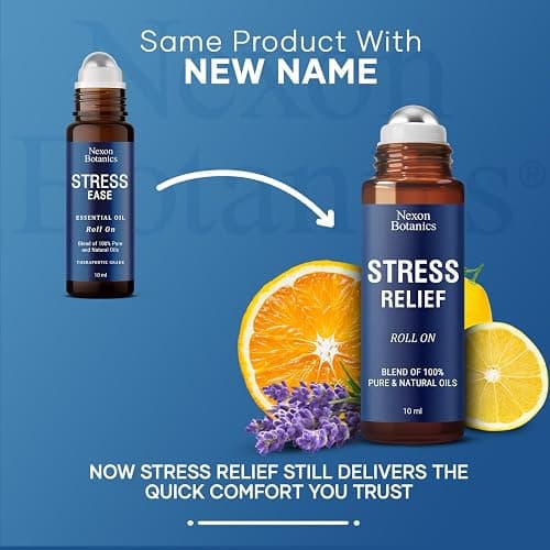 Stress Relief Essential Oil Roll-On 10 ml - Natural Stress Relief Blend with Lavender, Geranium & Frankincense Oils - Prediluted Roller for Calming Aromatherapy - Nexon Botanics thumbnail 4