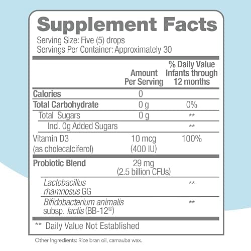 Culturelle Baby Probiotic Drops + Vitamin D, Immune & Digestive Health Support for Babies, Infants & Newborns 0-12 Months, 30 Day Supply, Gluten Free & Non-GMO, 9ml - Baby Immune + Digestive Support Probiotic Drops thumbnail 4