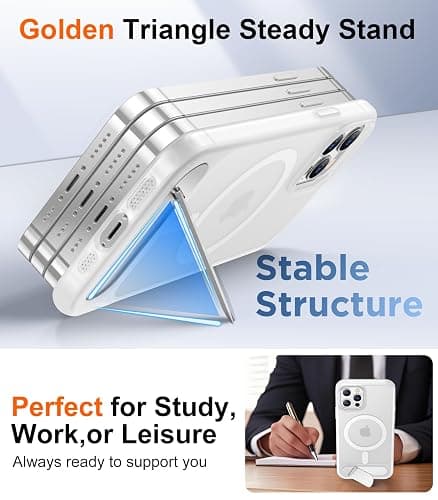 Temdan Magnetic Compatible with iPhone 12 Pro Max Case, [Built-in Invisible Kickstand][Compatible with MagSafe][Military Grade Shockproof] Slim Translucent Matte Phone Case for iPhone 12 Pro Max 6.7" thumbnail 3