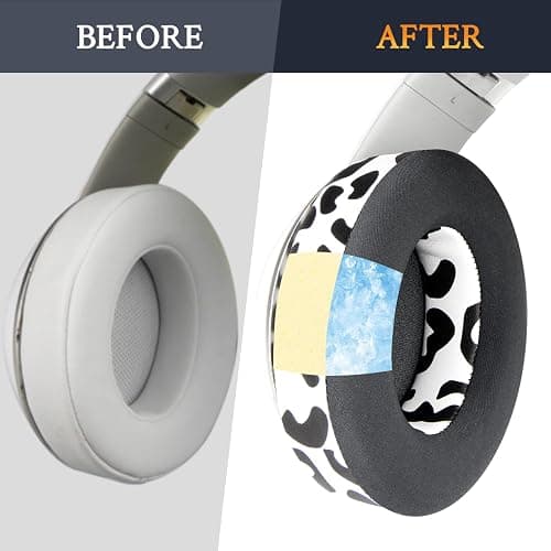 SoloWIT Cooling Gel Earpads Replacement for Beats Studio 2 & Studio 3 Wired & Wireless Headphones, Ear Pads Cushions with High-Density Noise Isolation Foam, Added Thickness - Snow Leopard thumbnail 5
