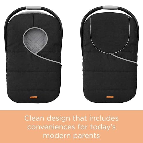 liuliuby Winter Carseat Covers for Baby | Infant Car Seat Cover Baby | Doona Accessories | Warm & Thick Fleece Canopy for Infant & New Born Cold Weather (Black) thumbnail 3