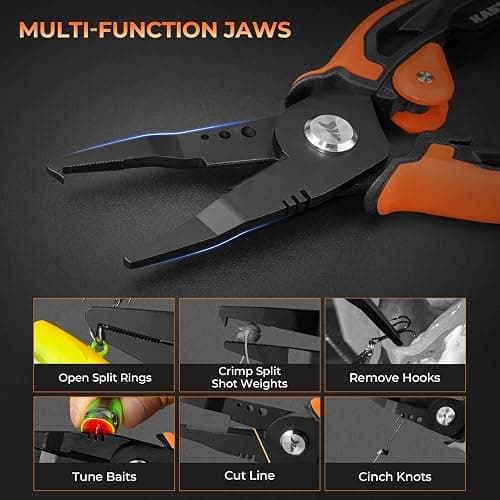 KastKing AeroVice 7.5” Fishing Pliers, 420 Stainless Steel, Uni-Body Construction, Lightweight & Corrosion-Resistant, Multi-Function Jaws, Braid Cutters, Sheath, Lanyard & Carabiner thumbnail 5