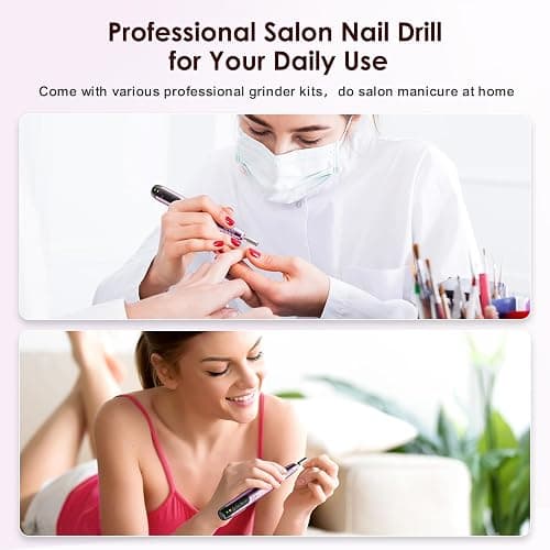 COSLUS C20 Cordless Nail Drill Electric File: Professional for Acrylic Gel Dip Powder Nails Portable Nail Drill Machine Kit for Manicure Pedicure Nail Set with Everything Rechargeable Lightweight thumbnail 5