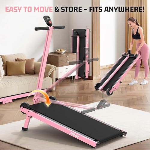 Walking Pad Treadmill with Incline 20%, Manual Foldable Walking Pad with Handle Bar, 500lbs Capacity, Non-Slip Surface, Fixed Incline, Digital Monitor, Compact Build for Home/Gym/Indoor/Outside thumbnail 6