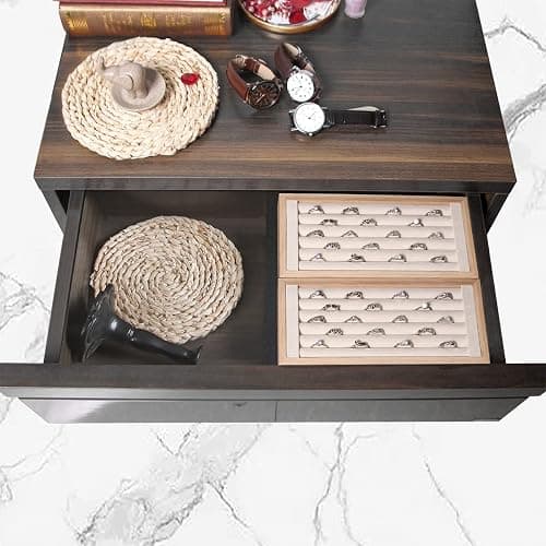 Kanwoder Bamboo Ring Holder,Ring Display Stand,Jewelry Organizer Stand for Rings Earrings Selling（Beige） thumbnail 7