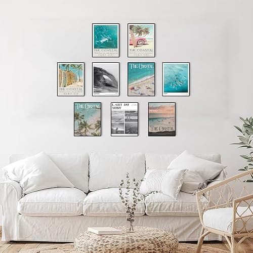 Uniro Coastal Cowgirl Decor Aesthetic, Coastal Granddaughter Room Decor, Trendy Beachy Wall Decor Beachy Summer Poster Poster Pictures, Retro Newspaper Beach Wall Art Prints Preppy Surf Up Posters for Teen Girls Room Decor, Dorm Bedroom Apartment- UNFRAMED thumbnail 2
