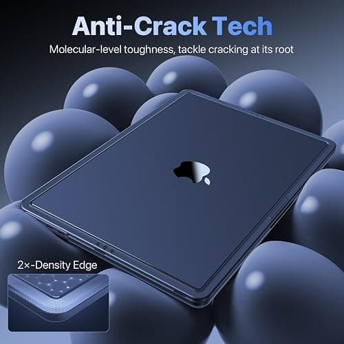 Soonjet CrackGuard for MacBook Air 15 inch Case | M5 M4 M3 M2 2026 2025-2023 | Anti-Crack Upgrade |100% Match Official Color | Hard Shell Laptop Cover | A3448 A3241 A3114 A2941 | Midnight Clear thumbnail 3