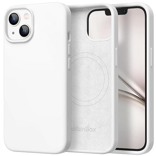 💕 GolbinBox Magnetic for iPhone 15 Case, Compatible with MagSafe, [Soft Anti-Scratch Microfiber Lining], Slim Liquid Silicone Shockproof Protective Phone Case for iPhone 15 6.1 inch, White - Image 1