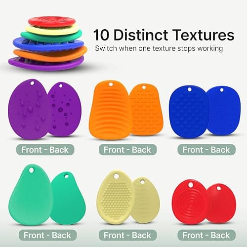 SLOKZ Worry Stones for Anxiety - 6 Pack Adult Fidget Toys & Sensory Stones, Quiet Fidget Toys, Fidgets for Adults with Key Ring & Neck String, Adult Fidgets thumbnail 3