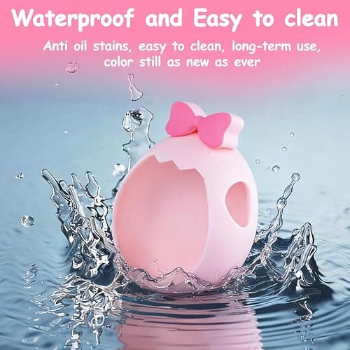 Seltureone for Tamagotchi Paradise Case with Cute Charm Lanyard and Two Screen Protectors, Scratch-Resistance Soft Silicone Bow Cover for Tamagotchi Paradise - Soft Pink thumbnail 5
