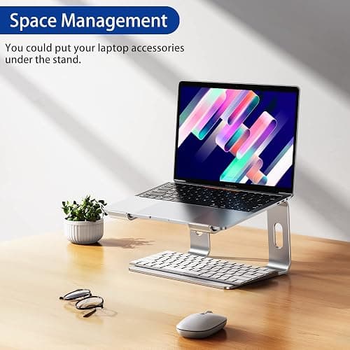 BESIGN LS03 Aluminum Laptop Stand, Ergonomic Detachable Computer Stand, Notebook Riser Compatible with Air, Pro, Dell, HP, Lenovo More 10-15.6" Laptops, Silver thumbnail 9
