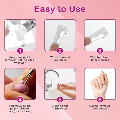 400 pcs Nail Foil for Acetone Nail Polish Remover, Soak Off Nail Wraps | 3.5 x 2.6 Inches. Aluminium Soak Off Foils. with Pre-attached Lint Free Larger Cotton Pad. thumbnail 6