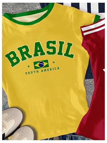 SHENHE Girl's 3 Pack Graphic Tees Y2k Beach Floral T Shirt Short Sleeve Fitted Aesthetic Shirts thumbnail 4