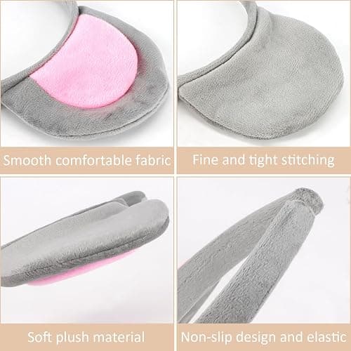 KICOSY Cute Mouse Ears Headband for Women Halloween Mouse Head band Grey Rat Ears HairBand Animal Headband Rat Costume Adult Party Accessories for Halloween Cosplay thumbnail 4