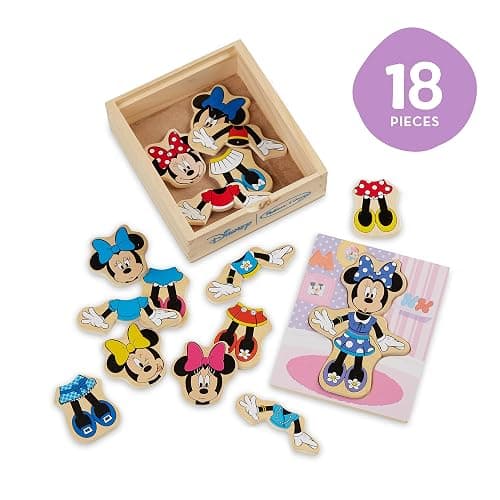 Melissa & Doug Disney Minnie Mouse Dress-Up Puzzle, 18 Pieces Mix and Match Outfits, Sorting & Matching Toy with Storage Case, Educational Puzzle for Toddlers Ages 3+ thumbnail 3