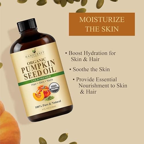 Handcraft Blends Cold-Pressed Organic Pumpkin Seed Oil in Glass Bottle - 4 Fl Oz - 100% Pure and Natural - Premium Grade Carrier Oil for Hair, Skin, Nails - Ayurvedic Skin Care thumbnail 5