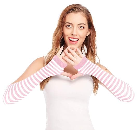 Bienvenu Punk Gothic Rock Long Arm Warmer Fingerless Gloves thumbnail 2