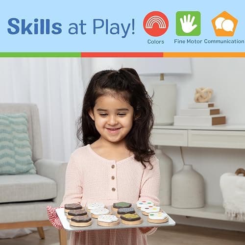 Melissa & Doug Slice and Bake Cookies Wooden Play Food Set with Toppings Pretend Cookies and Baking Sheet, Wooden Play Food Set, Toy Baking for Kids Ages 3+ thumbnail 5