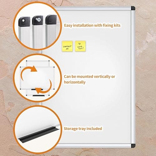VIZ-PRO Magnetic Dry Erase Board, 24 X 18 Inches, Silver Aluminium Frame thumbnail 6