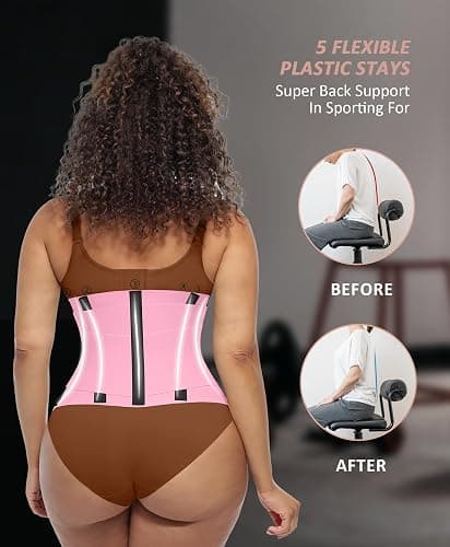 FeelinGirl Waist Trainer Belt Waist Cincher Trimmer Ab Belt Tummy Control Body Shaper with Triple Wrap Women and Men thumbnail 4