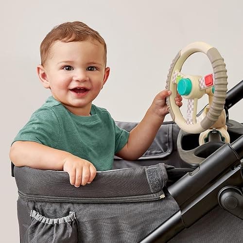 Itzy Ritzy Bitzy Driver Stroller Toy, Steering Wheel Toy with Fidget Play | Keeps Babies Engaged On the Go with Spinning Wheel, 3 Fidget Elements & Secure Clip for Strollers, Wagons & Shopping Carts thumbnail 4