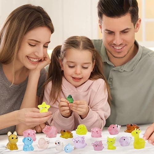 150 Pcs 1inch Luminous Mini Resin Animals Bulk, Figures Glow in The Dark, Tiny Miniature Resin Animals for Creative Crafts Ornaments, Fairy Gardens Decor and Dollhouse Hide Accessories thumbnail 2