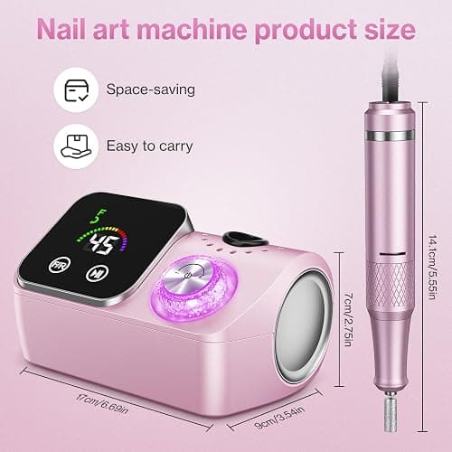 Urbuti Ponceuse pour Ongles Professionnelle 45000 RPM,12 en 1 Ponceuse Ongles Portable avec Écran LCD & Support,Lime a Ongle Electrique avec 36 bandes de ponçage,Kit Manucure Pédicure pour Salon thumbnail 6