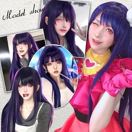 ColorfulPanda Long Straight Anime Costume Cosplay Wig Party Wig Purple Wigs for Women Ladies thumbnail 3