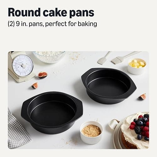 Amazon Basics Nonstick Round Cake Pan, Dishwasher and Oven-Safe, 9 in., Set of 2 thumbnail 2