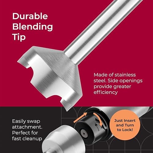 Mueller Immersion Blender Handheld - 8 Speed Stainless Steel Electric Hand Blender, Emulsion Blender Stick Kitchen Gadget with Turbo Mode thumbnail 4
