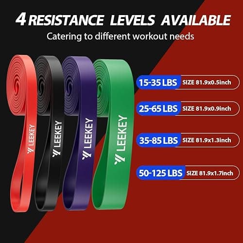 LEEKEY Resistance Bands, Exercise Bands with Handles,Pull Up Assist Bands - Band Set with Door Anchor - Bands for Working Out,Band for Men and Women Fitness Training,Home Workouts thumbnail 2