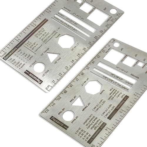 UPTTHOW Culinary Ruler Stainless Streel Mini Cutting Reference Template Cooking Measurement for Food Essential Kitchen Tool with Weight Temperature Baking Conversion Chart for Beginner and Chef (5*3") thumbnail 4