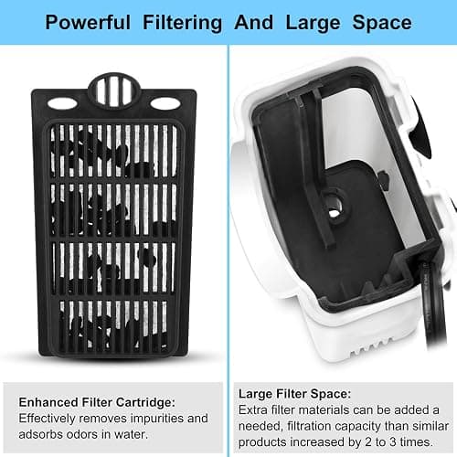 DaToo Aquarium Power Filter In-Tank Ultra Silent Small Fish Tank Filter 3W For Aquarium 1 to 10 Gallon Tank, 1 Yr Warranty thumbnail 3