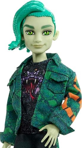 Monster High Deuce Gorgon Doll in Signature Look with Denim Snake Jacket & Accessories, Pet Mouse Perseus thumbnail 3