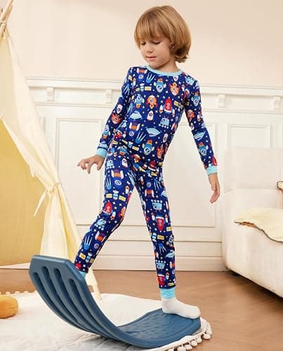 babee Reshinee Bamboo Viscose Toddler Pajamas Boys Girls Baby 12M-8Y Pjs Sets Kids 2pcs Long-Sleeve Snug fit Sleepwear thumbnail 7
