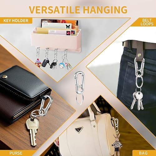 WIVBRNK 4 Pack Keychain, Metal Key Chain, Sturdy Key Ring, Key Rings Key Organizer Keychain Clip Key Chains for Men Women thumbnail 6