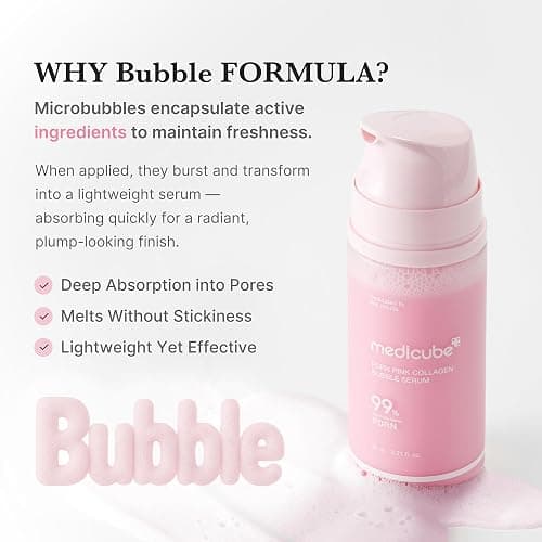 medicube PDRN Pink Collagen Bubble Serum | Bubble-to-Glow Firming Serum with 99% Purity PDRN & Low-Molecular Collagen | Lightweight, Fast-Absorbing Bubble Texture for Radiant, Plump Skin | 3.21 fl.oz thumbnail 5