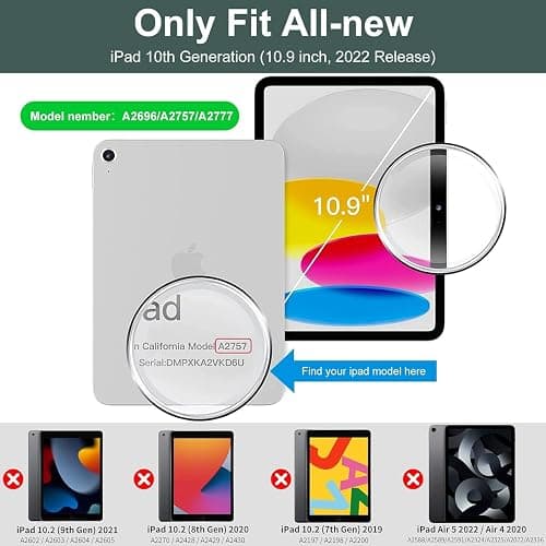 DuraSafe Cases for iPad 10 Gen 2022 10.9 Inch 10,9 pouces [ iPad 10th ] A2696 A2757 A2777 Printed Folio Magnetic Smart Protective Sleek & Classic Design Cover étui - Leopard thumbnail 3