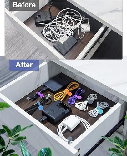 8PCS Silicone Magnetic Cable Ties & Clips, Cord Organizer [1S] Management Reusable Magnet Cable Organizer, Phone Cord Holder for Organizing, Bookmark Whiteboard Fridge Magnets etc thumbnail 5