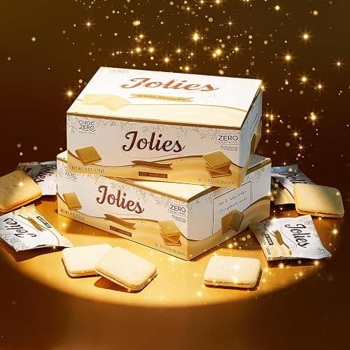 ChocZero Chocolate Cookies, White Chocolate Jolies – Gluten Free, No Added Sugar, 20 Crispy Chocolate Filled Keto Cookies Per Box, 8 Ounce thumbnail 7