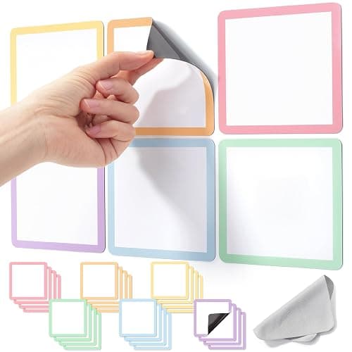 Mr. Pen- Dry Erase Magnets, 4”x4”, 24 Pack, Colorful Dry Erase Magnetic Labels thumbnail 8