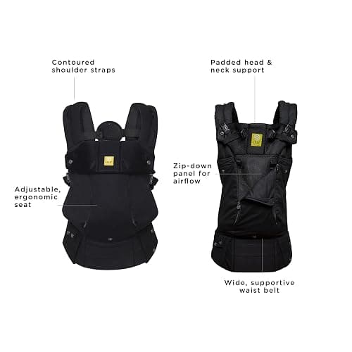 LÍLLÉbaby Complete All Seasons Ergonomic 6-in-1 Baby Carrier Infant to Toddler with Lumbar Support (7-45 Pounds), 360 Degree Baby Wearing & Multi-Position, Inward & Outward Facing (Black) thumbnail 3
