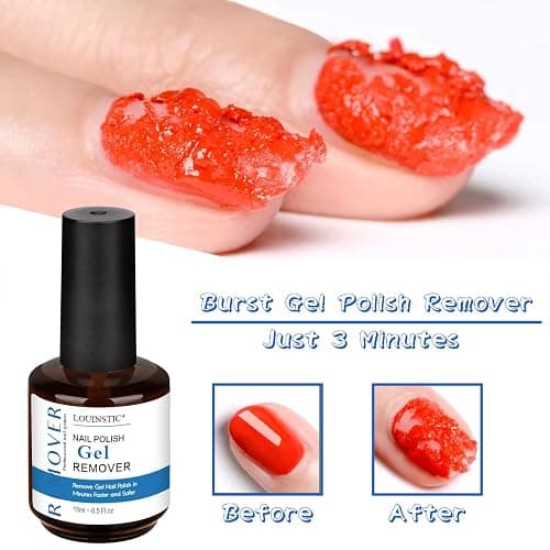LOUINSTIC Gel Polish Remover: Professional Gel Nail Polish Remover for Nails, 3-5 Minutes Easy Quick Gel Nail Remover thumbnail 5