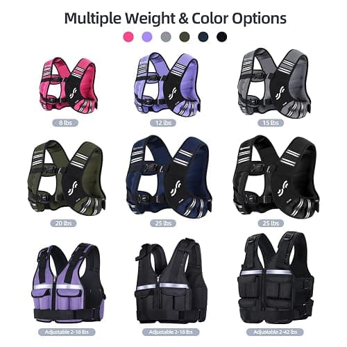 Sportneer Weighted Vest Women, 8/12/1/5/20/25lbs Weighted Vest with Reflective Stripe & Large Pocket, Comfort-Fit Running Vest for Walking, Rucking, jogging, Strength Training & Weight Loss thumbnail 9